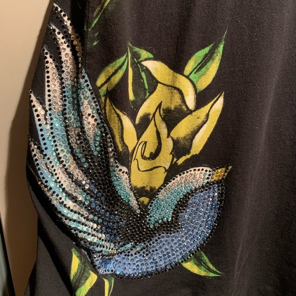 *Rare* Sinful Rhinestone Bird & Rose Shirt - Picture 2 of 9